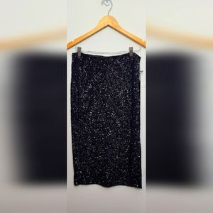 Express Edition Midi Pencil Skirt Size Medium Pitch Black